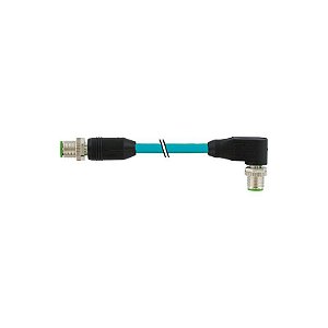 7700-51011-S4X0750 MURRELEKTRONIK M12 macho 0° / macho 90° X-cod. Gigabit TPE 4x2xAWG26 blindado azul UL/CSA..