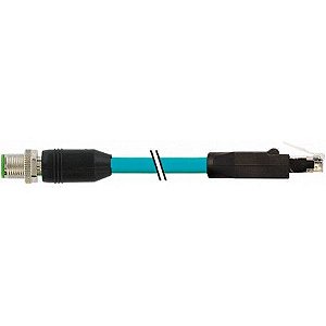 7700-51101-S4X0020 MURRELEKTRONIK M12 macho 0° X-cod. / RJ45 macho 0° Gigabit TPE 4x2xAWG26 blindado azul UL..