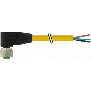 7704-12341-1501000 MURRELEKTRONIK M12 fêmea 90° com cabo V4A TPE 4xAWG18 amarelo UL/CSA + cadeia porta-cabos..
