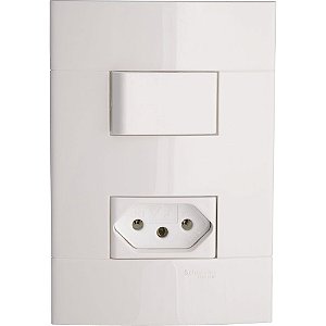 CONJUNTO INTERRUPTOR SIMPLES + TOMADA 2P+T 10A 250V PL/BR DECOR PRM04404721