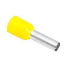 Terminal Elétrico Tubular Simples (Ilhos) Pre-Isolado 1mm2 Amarelo - H1,016GE - Pacote com 100 peças - Conexel