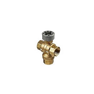 Válvula de esfera de controle roscada de latão de 1-1 / 4 ″ 3 vias para atuador MVN (27 Cv)