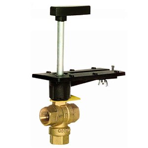 Válvula de esfera de controle com rosca de latão de 1 1/2 "e 3 vias para atuador DCA (8,3 Cv)