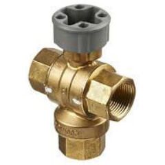 Válvula de esfera de controle roscada de latão de 1-1 / 4 ″ 3 vias para atuador MVN (19,4 Cv)