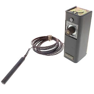 Controlador de temperatura comercial de bulbo remoto, 55 F a 175 F, capilar de 5 pés, elemento de detecção de bulbo de cobre