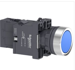 XA2EW36M1 - Botão luminoso Ø22mm plástico, ret. mola, azul, NA, 220VCA