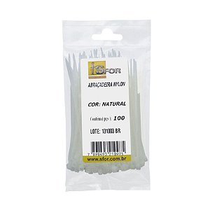 ABRAÇADEIRA NYLON 100MMX2,5 BRANCA SFOR C100