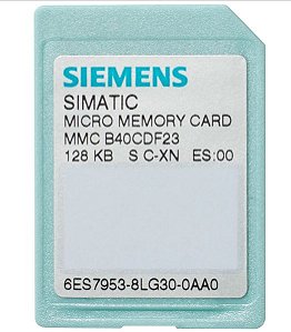 Siemens SIMATIC S7, Micro Cartão de Memória para S7-300/C7/ET 200, 3, 3V Nflash - 6ES7953-8LG31-0AA0