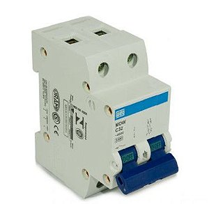 Disjuntor Bipolar 32A Weg Mini DIN MDW C32 5kA Curva C