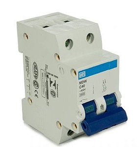 Disjuntor Bipolar 40A Weg Mini DIN MDW C40 5kA Curva C