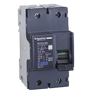 18869 Disjuntor miniatura, Acti 9 NG125LMA, 2P, 6,3 A, curva MA, 50 kA (IEC 60947-2)