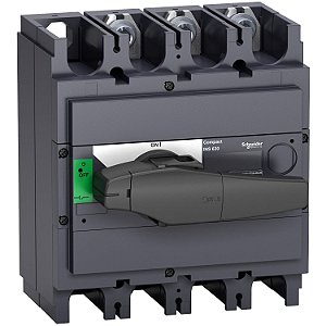 31112 - Chave seccionadora, Compact INS500, 500 A, versão padrão com manopla rotativa preta, 3 pólos