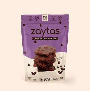 Zaytas Gotas De Chocolate 70% Lascas Brownie Sem Glúten 80g