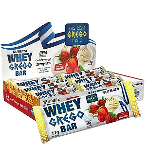 Whey Grego Bar - display 12 Un. Barrinha Proteinas Nutrata
