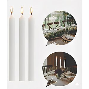 Vela Para Castiçal Brancas 12 Unidades