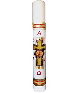 Vela Círio Pascal Cordeiro 60cm X 9cm Aplique 3D Resinado