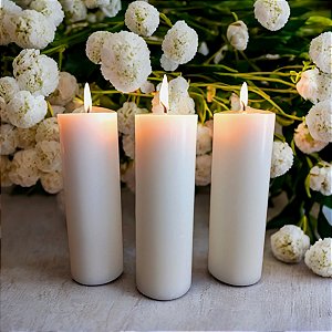 Velas Decorativas com Cera Vegetal 5X15 Cm 10 Unidades Decorativas Festas
