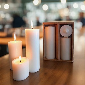 Trio de Velas com cera vegetal 5cm, 10cm E 15cm Decoração Festas