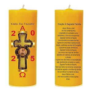 Mini Círio Da Família Cordeiro Amarelo Adesivo