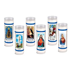 Velas  De 7 Dias Branca 12 uni Santos - Embalagem Tubo