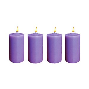 Vela Decorativa Lilás  4 uni 6cm Decoração