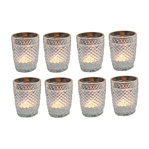 8 Copos Barroco Bico De Jaca + 8 Velas