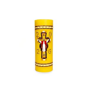 Círio Pascal Amarelo Jesus Cristo 7cm x 20 Cm