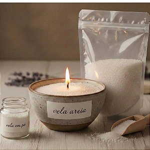 Vela em Pó vela Areia 500g + 10 Pavios