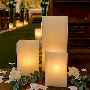 3 Velas Luminárias Quadradas 12x20 12x30 12x40 Casamento