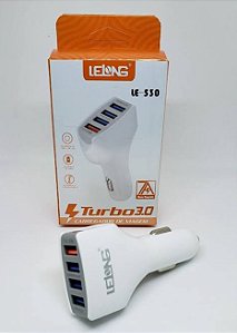 Carregador Veicular 4USB - 1USB Turbo 3.0 LE-530 - Lelong