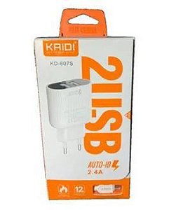 Kit Carregador de Tomada Kaidi KD-607S 100cm 2.4A Micro USB