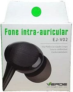 Fone De Ouvido Intra Auricular Ej-v02 - Preto