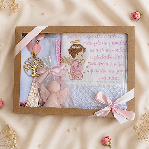 Kit Maternidade e Batizado Santo Anjo luxo Bordado