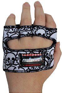 Luva Meia Palma Caveira Branca