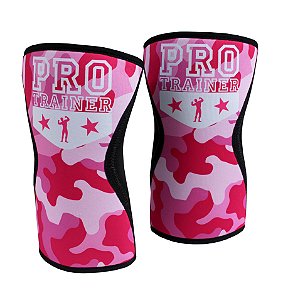 Joelheira Crossfit 5mm Camuflado Rosa