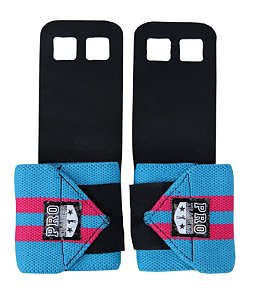 Grip com Munhequeira Azul com Rosa
