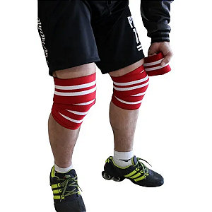 Faixa de Joelho Profissional Vermelho com Branco