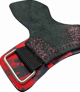 Hand Grip Couro Camuflado Vermelho