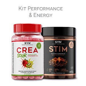 Kit Força e Energia SYN CREA Sour Morango Kiwi + STIM Energy Caramels
