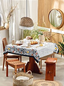 Toalha de mesa Retangular Teka 8 lugares Basic Nuance