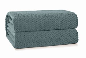 Cobertor Plush Tweed 280gr/m Casal 220 x 230cm Verde Capri Hedrons