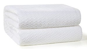 Cobertor Plush Tweed 280gr/m Casal 220 x 230cm Branco Hedrons
