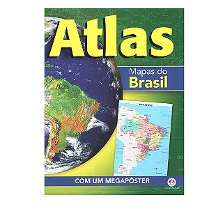 Livro Atlas Mapas do Brasil | Com Mega Pôster de 52 cm X 68 cm | Editora Ciranda Cultural