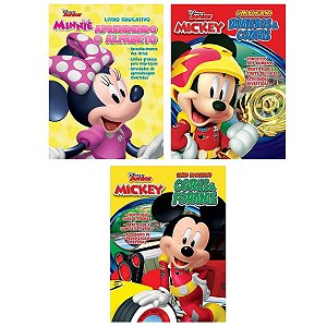 Coleção 3 Livros de Alfabetização com Mickey e Sua Turma - Didático - Editora Bicho Esperto