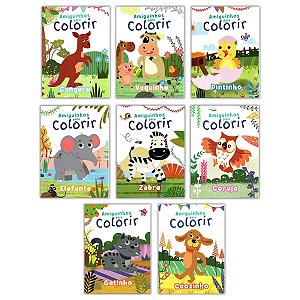 Coleção Amiguinhos para Colorir | Muitos Animais | 8 Livros