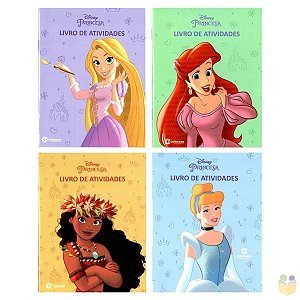 Coleção Disney Princesas – Livro de Atividades | Capa em Papel Cartão Brochura| 4 Livros | Editora Culturama