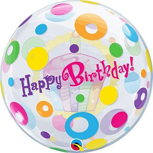 Balão Bubble Cupcake de Aniversáro e Pontos