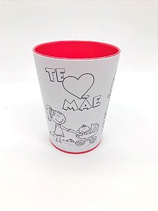 “Color Cup” copo lavável para colorir com giz de cera - Modelo Mãe