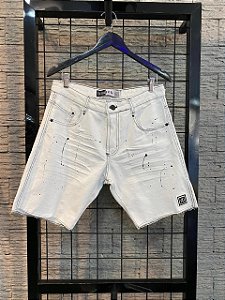 BERMUDA JEANS BRANCA MANCHAS
