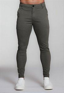 CALÇA ALFAIATARIA C/ ELASTANO VERDE MILITAR
